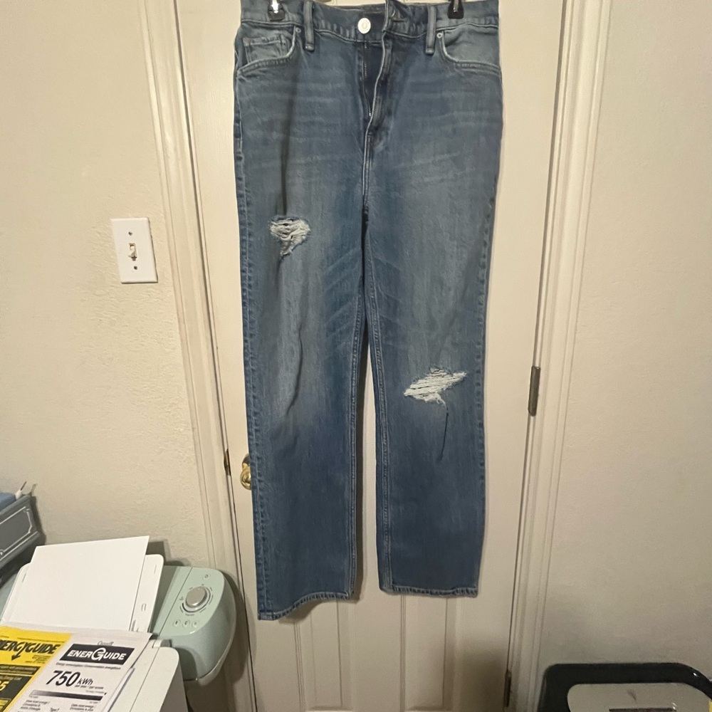 Hudson Jeans Women's Blue Distressed Boyfriend Jeans